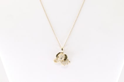Elephant Diamond Pendant / Necklace 14Kt.