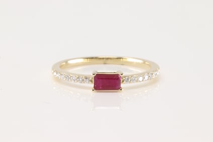 Rudy & Diamond Ring 14Kt.