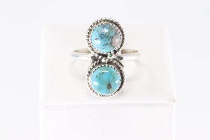 Native America Navajo Sterling Silver Turquoise Ring By F.W.