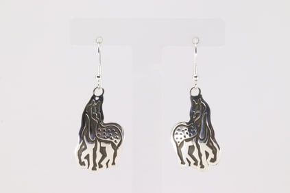Native America Navajo Sterling Silver Horse Dangling Earring's By Sonny Gene Jr.