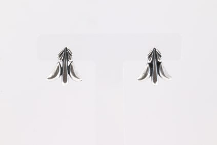Native America Navajo Sterling Silver Solid Post Earring's By Rita Largo.