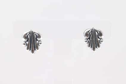Native America Navajo Sterling Silver Solid Post Earring's By Rita Largo.