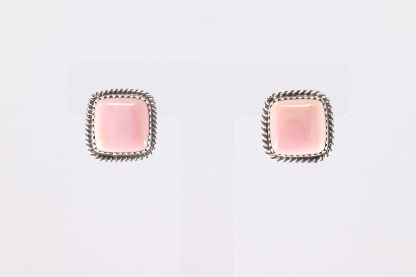 Native America Navajo Sterling Silver Pink Conch Shell Post Earring's By Trish Largo. (1 of 4)