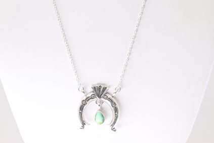 Native America Navajo Sterling Silver Sonora Gold Necklace By Gray Shorty.