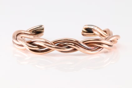 Native America Navajo Copper Bracelet Cuff By Elaine Tahe.