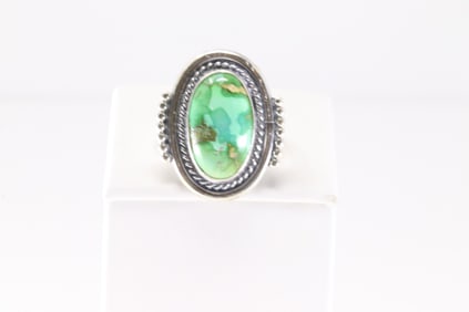 Native America Navajo Sterling Silver Sonora Gold Ring By Samuel Yellowhair.