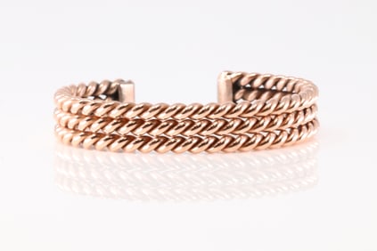 Native America Navajo Copper Cuff Bracelet By Elaine Tahe.