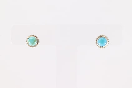 Native America Navajo Sterling Silver Turquoise Post Earring's.