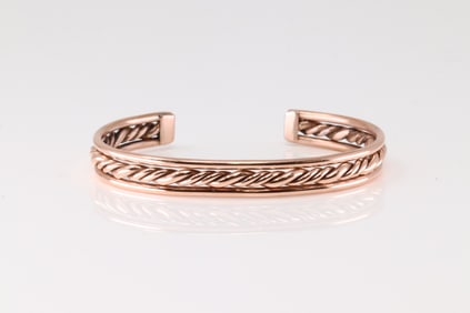 Native America Navajo Cooper Bracelet Cuff By Elaine Tahe.