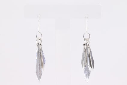 Native American Navajo Sterling Silver Solid Dangling Earring's By Lorenzo Ariso Sr.