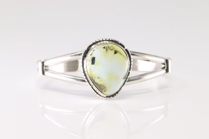 Native America Navajo Sterling Silver Palomino Bracelet Cuff By S.E.