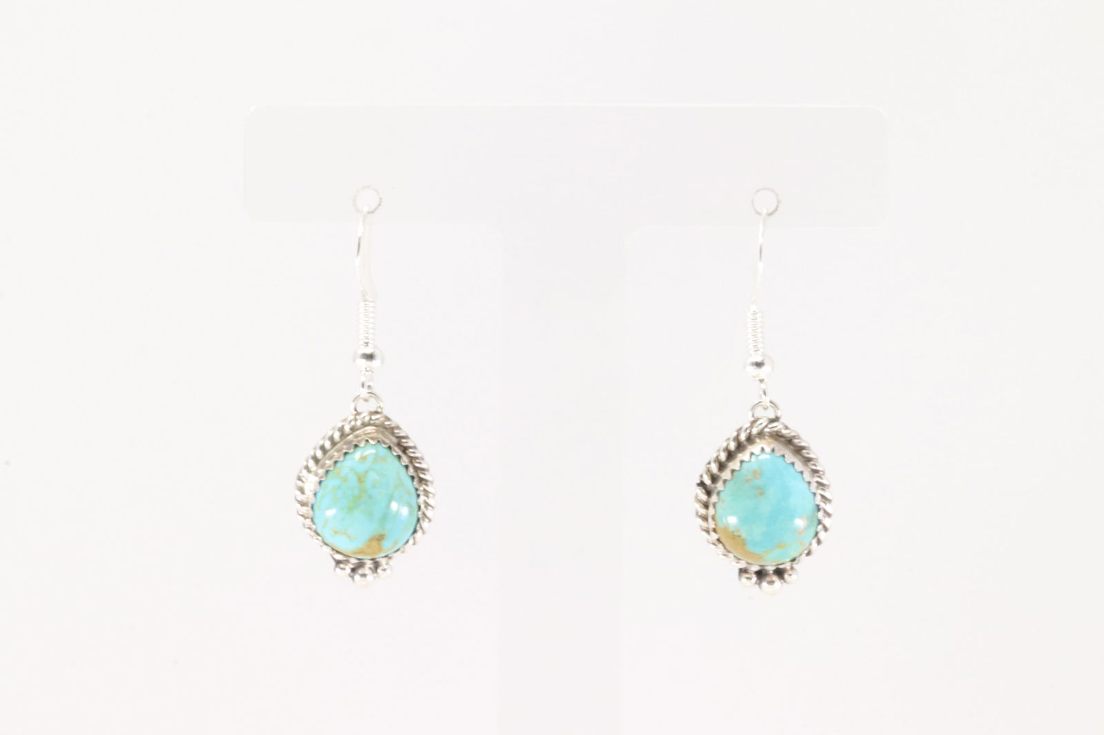 Native America Navajo Sterling Silver Kingman Turquoise Dangling Earring's By Trish Largo.: This is a Native America Navajo Sterling Silver Kingman Turquoise Dangling Earring's By Trish Largo.