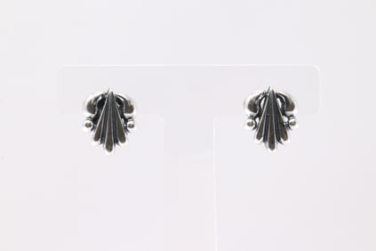 Native America Navajo Sterling Silver Stamped Post Earring's By Rita Largo.