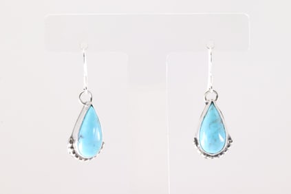 Native America Navajo Sterling Silver Turquoise Dangling Earring's By Robinson Martinez.
