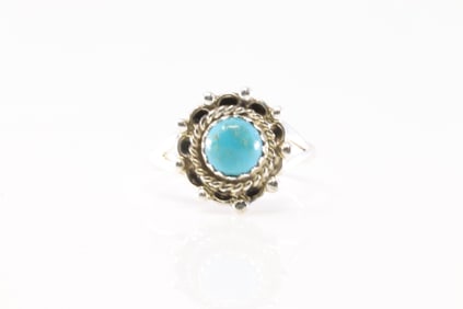 Native America Navajo Sterling Silver Turquoise Ring By Theresa Smith. From R.B Company.