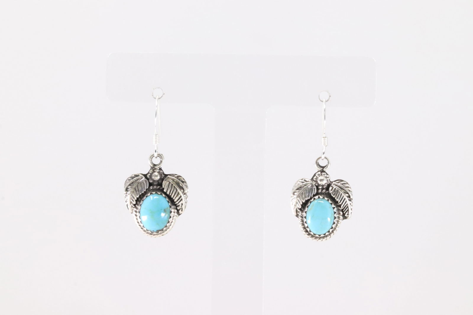 Native America Sterling Silver Turquoise Dangling Earring's.: This is a Native America Sterling Silver Turquoise Dangling Earring's.