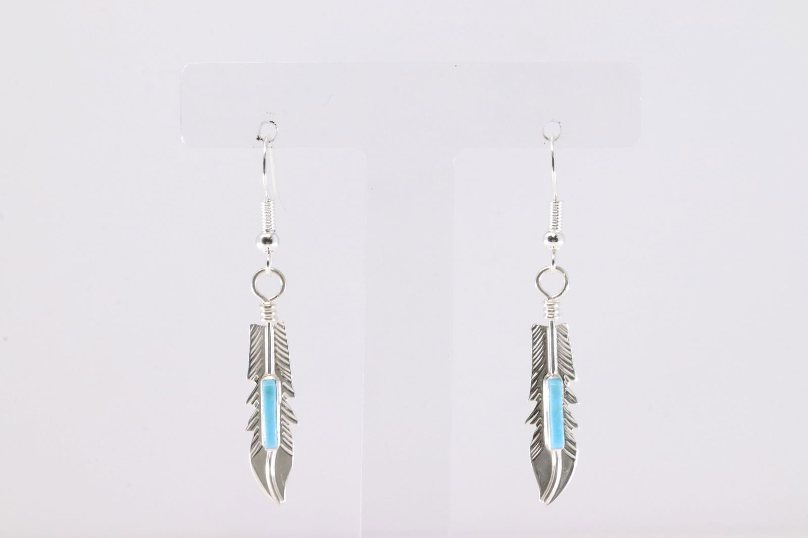 Native America Navajo Sterling Silver Turquoise Dangling Earring's By Barney.: This is a Native America Navajo Sterling Silver Turquoise Dangling Earring's By Barney.