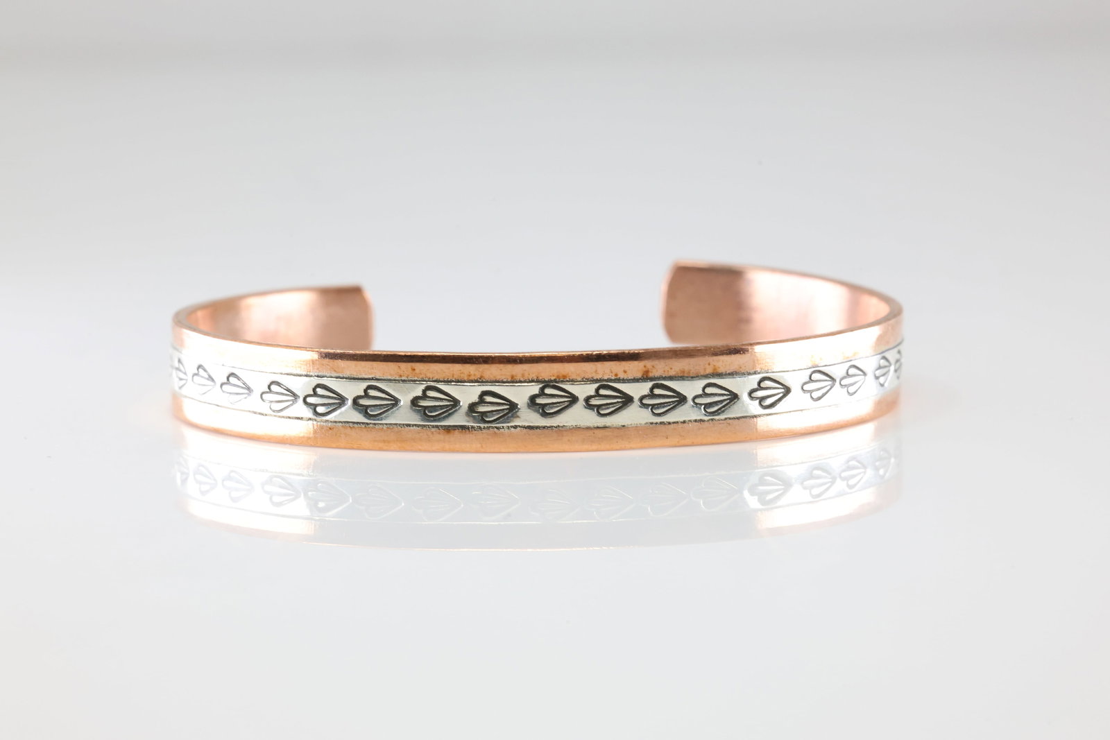 Native American Navajo Sterling Silver Copper Bracelet Cuff By Wylie Secatero. (1 of 3)