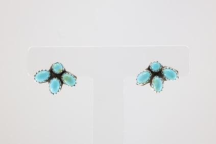 American Navajo Sterling Silver Turquoise Post Earring's.
