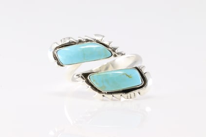 Native America Navajo Sterling Silver Turquoise Ring By Jereny Delgarito.