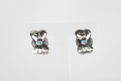 America Sterling Silver Turquoise Post Earring's.