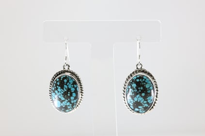 America Sterling Silver Turquoise Dangling Earring's.