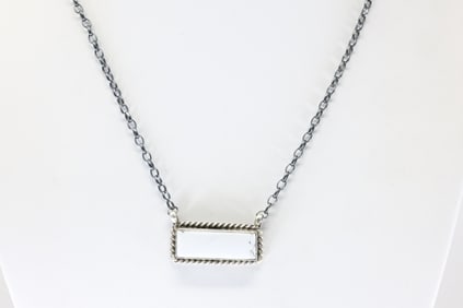 Native America Navajo Sterling Silver White Buffalo Necklace By Chassity Belone.