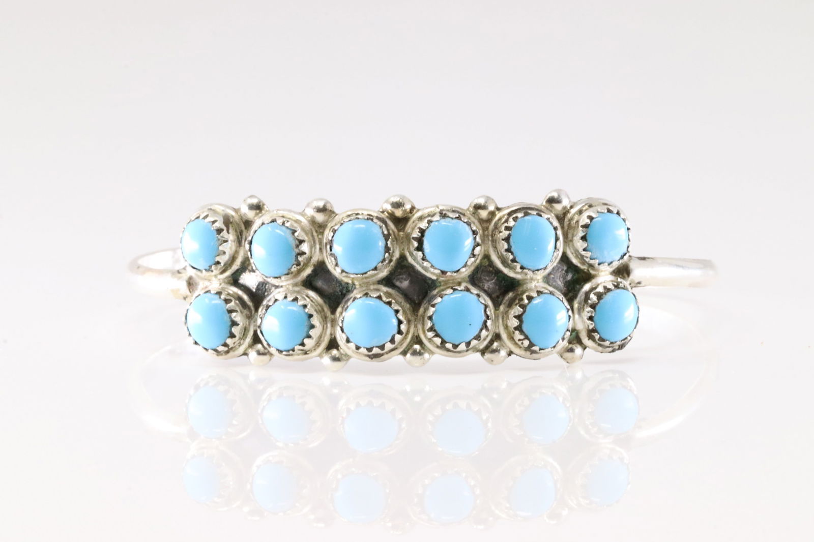 Native America Navajo Sterling Silver Turquoise Bracelet Cuff By C.A. (1 of 4)