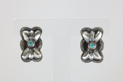 America Sterling Silver Turquoise Post Earring's.