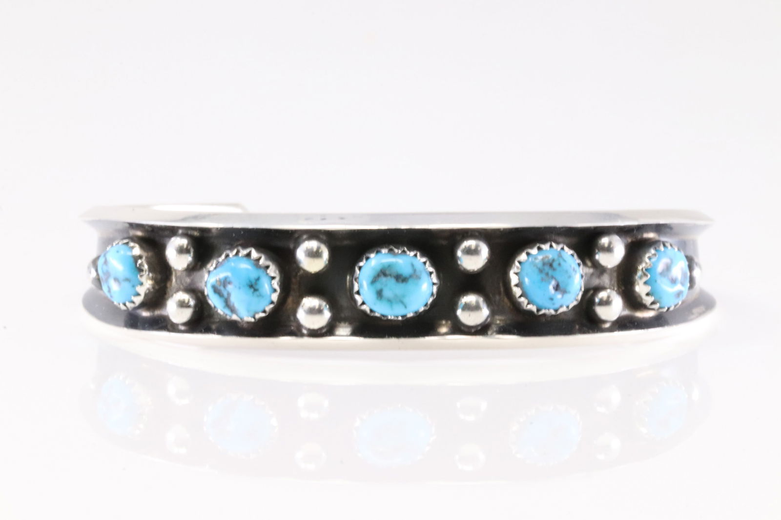 Native America Navajo Sterling Silver Turquoise Bracelet Cuff By Paul Largo.: This is a Native America Navajo Sterling Silver Turquoise Bracelet Cuff By Paul Largo.