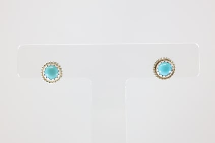 America Sterling Silver Turquoise Post Earring's.