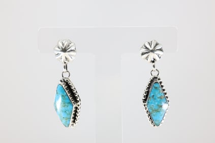 America Sterling Silver Turquoise Post / Dangling Earring's.