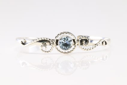 Native America Navajo Sterling Silver Blue Topaz Bracelet Cuff By Raymond Yazzie. From R.B Company.