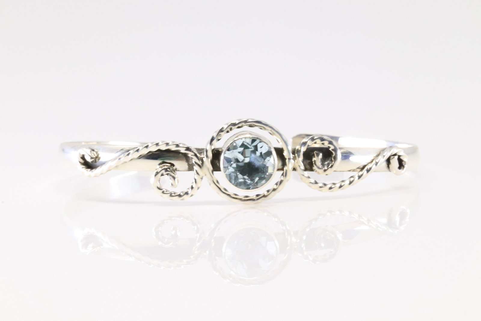 Native America Navajo Sterling Silver Blue Topaz Bracelet Cuff By Raymond Yazzie. From R.B Company.: This is a Native America Navajo Sterling Silver Blue Topaz Bracelet Cuff By Raymond Yazzie. From R.B Company. Stamp R.B.