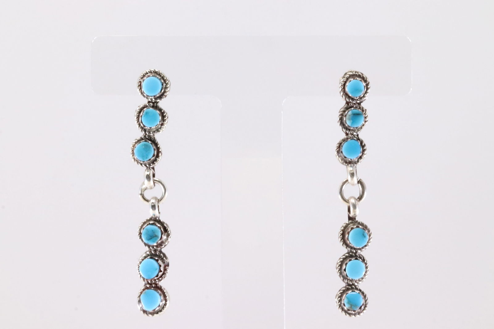 Native America Sterling Silver Turquoise Post / Dangling Earring's.: This is a Native America Sterling Silver Turquoise Post / Dangling Earring's.