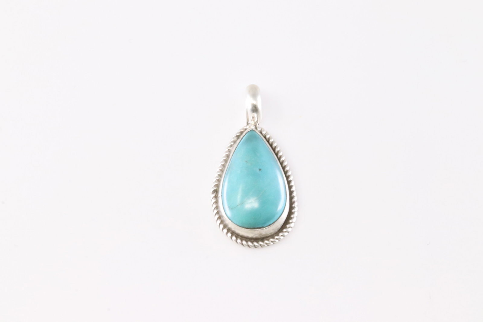 Native American Navajo Sterling Silver Kingman Turquoise Pendant By Marcella James.: This is a Native American Navajo Sterling Silver Kingman Turquoise Pendant By Marcella James.