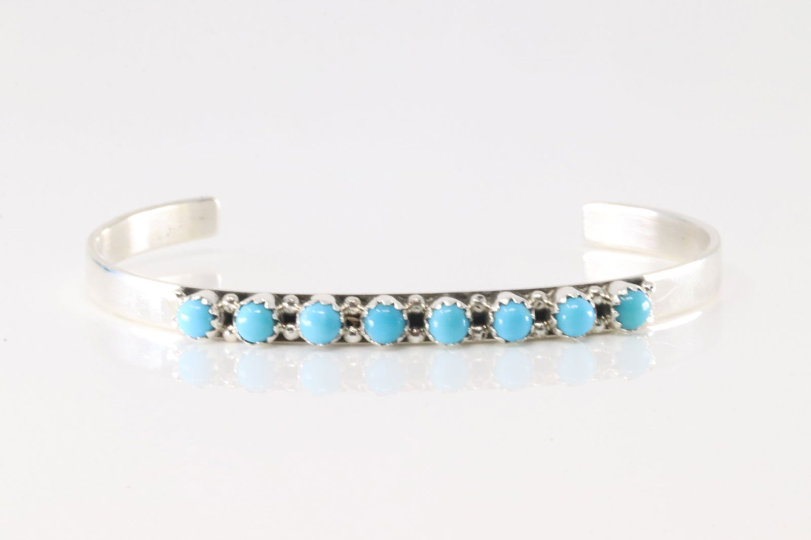 Native America Navajo Sterling Silver Turquoise Bracelet Cuff By G.P. SRY.: This is a Native America Navajo Sterling Silver Turquoise Bracelet Cuff By G.P. SRY.