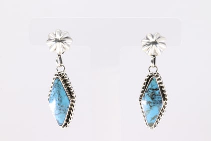 America Sterling Silver Turquoise Post / Dangling Earring's.