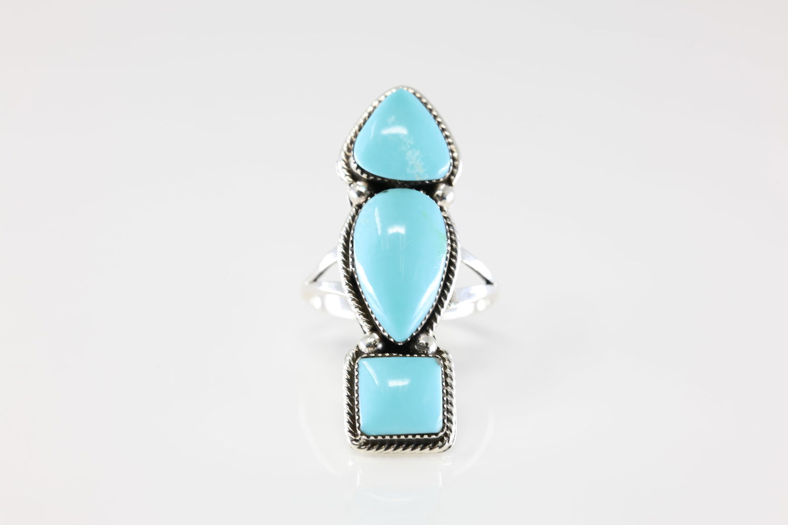 Native America Navajo Sterling Silver Turquoise Ring By Michael Yazzie. From R.B Company. (1 of 4)