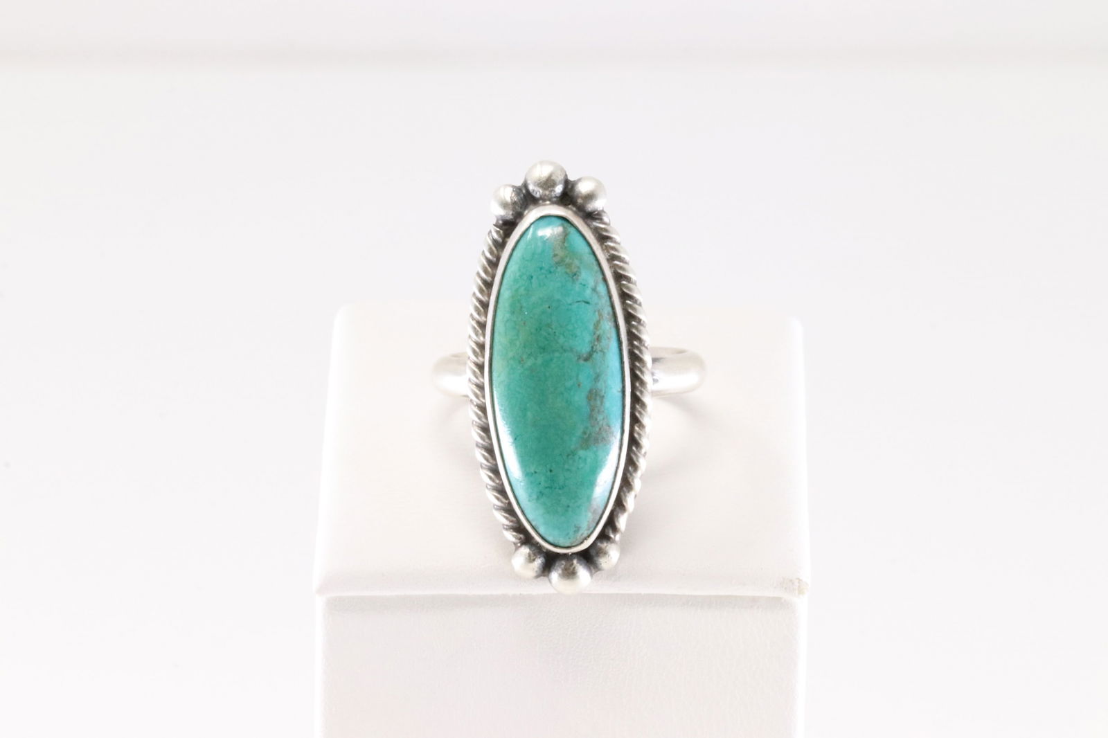 Native America Navajo Sterling Silver Turquoise Ring By Eugene Belone. (1 of 4)