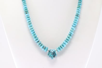 America Sterling Silver Turquoise Necklace.