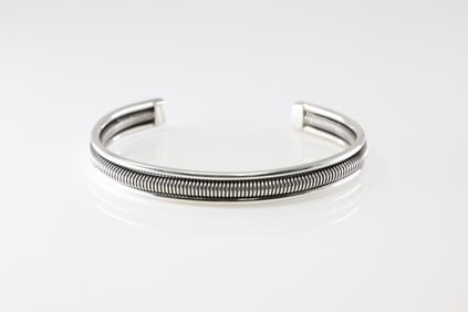 America Sterling Silver Solid Bracelet Cuff.