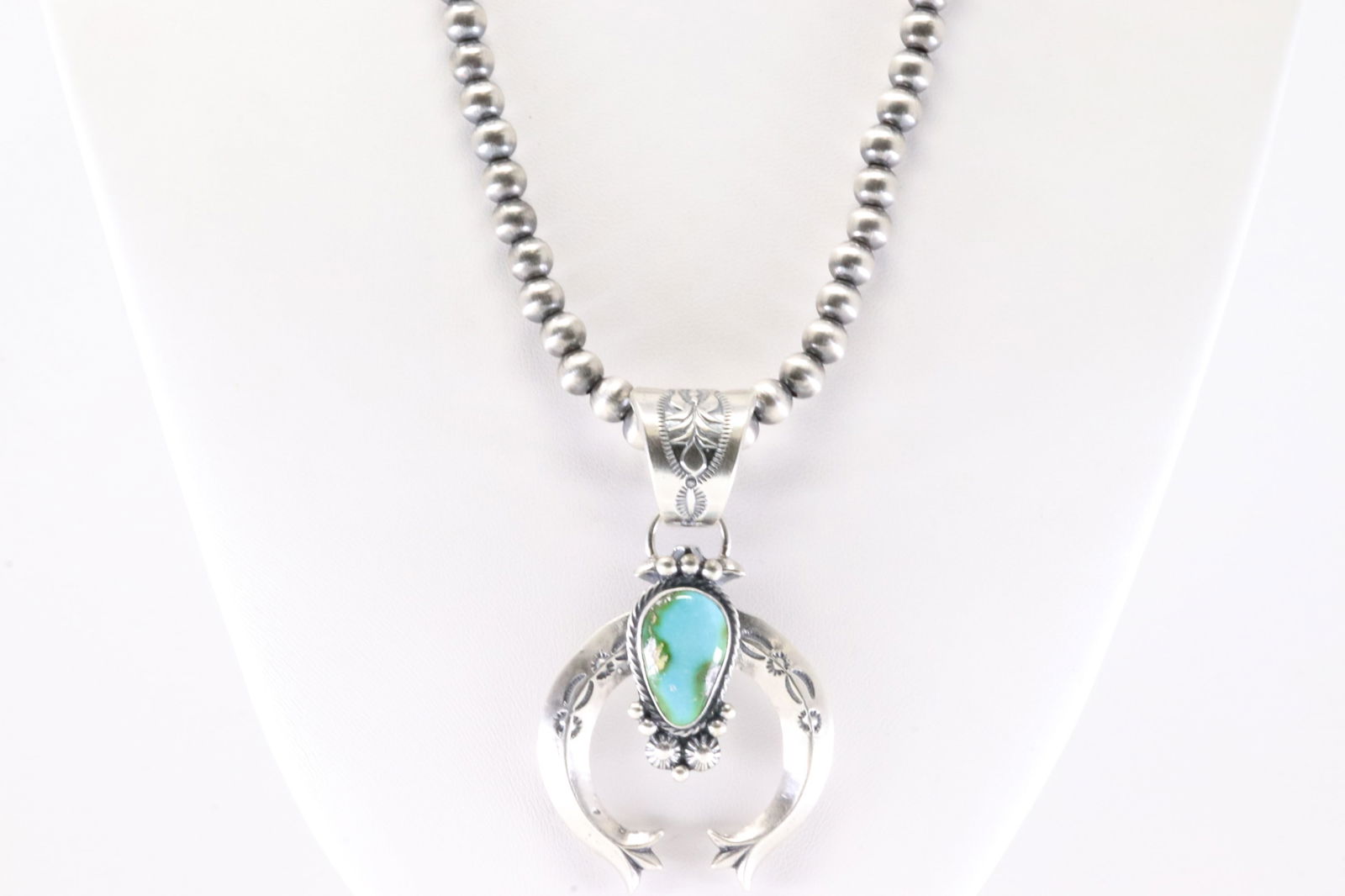 Native America Navajo Sterling Silver Sonora Gold Turquoise Naja Pendant By Samuel Yellowhair. With (1 of 4)