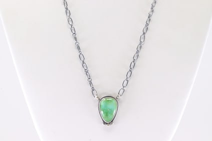 America Sterling Silver Sonora Gold Turquoise Necklace.