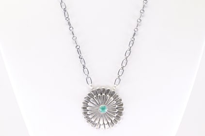 America Sterling Silver Turquoise Necklace.