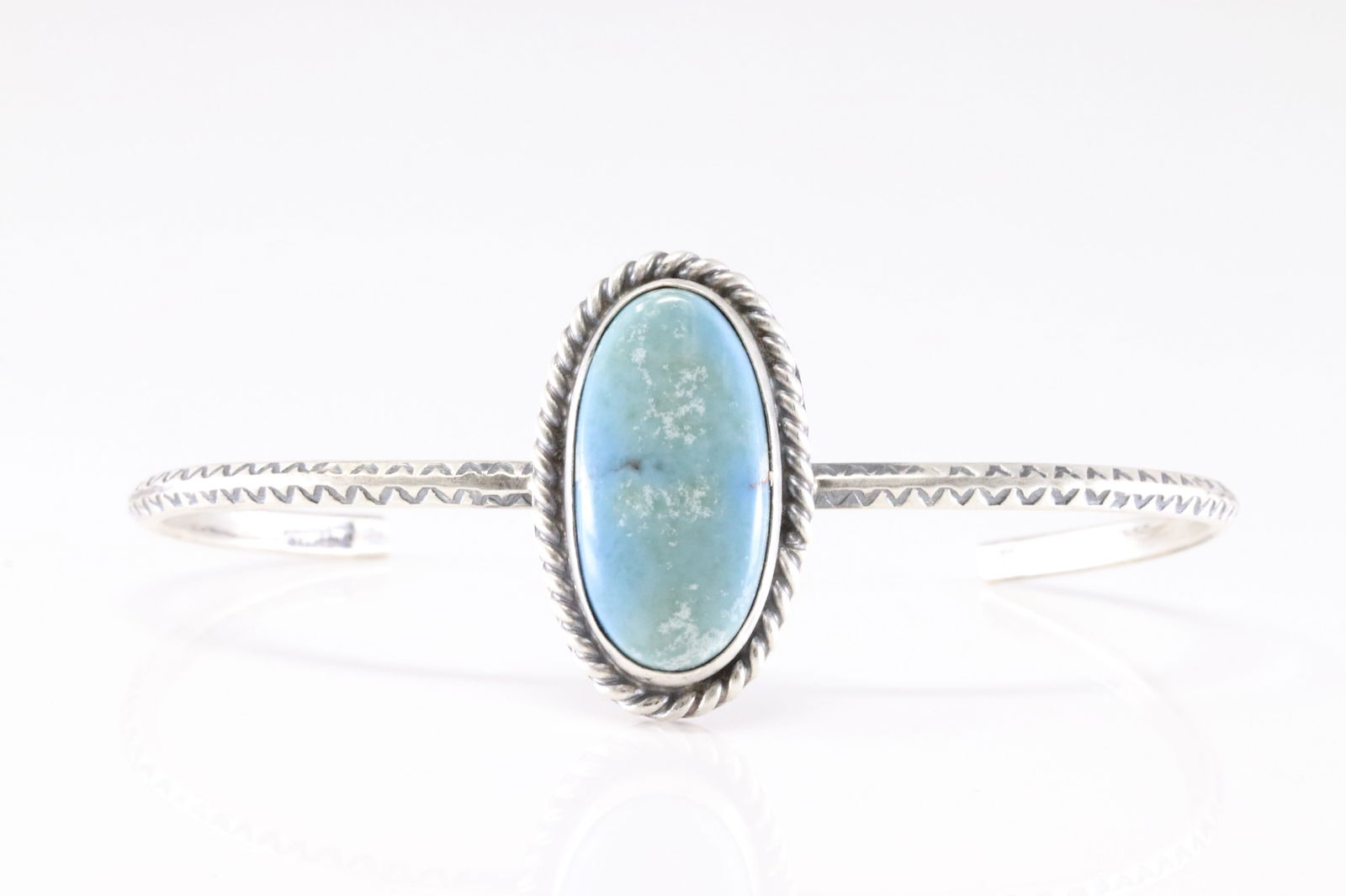 Native American Navajo Sterling Silver Larimar Bracelet Cuff By Donovan Skeets. (1 of 4)