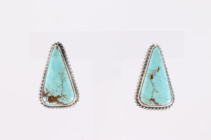Native American Navajo Sterling Silver Royston Turquoise Post Earring's By Chassity Belone.
