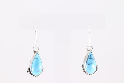 America Sterling Silver Turquoise Dangling Earring's.