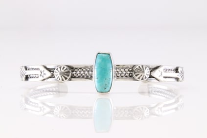 America Sterling Silver Turquoise Bracelet Cuff.