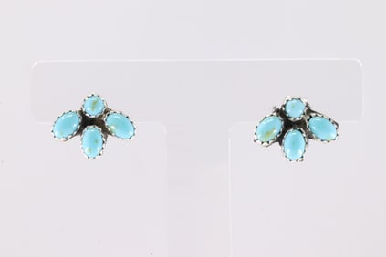 America Sterling Silver Turquoise Post Earring's.